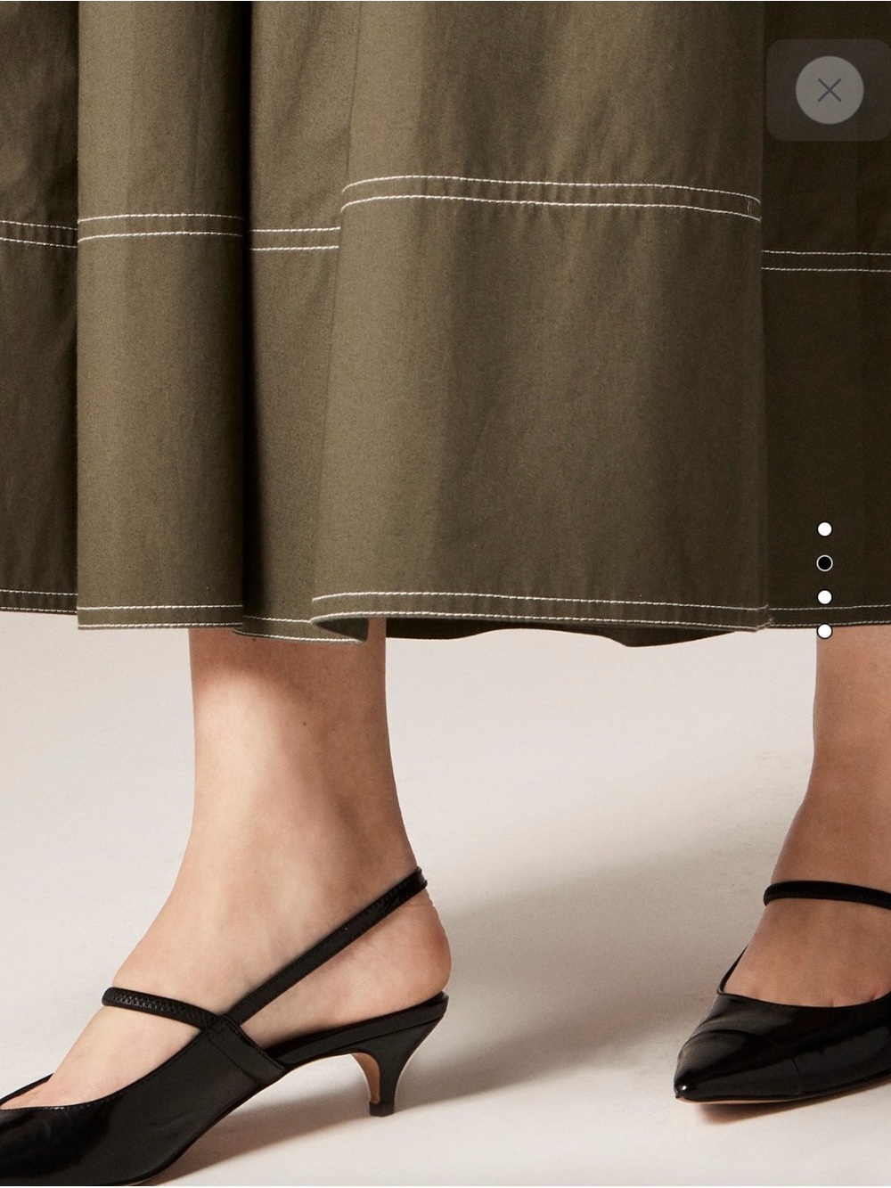 NWT J.Crew Contrast-stitch Midi Skirt in Cotton Poplin NWT Size 10 - Picture 3 of 10